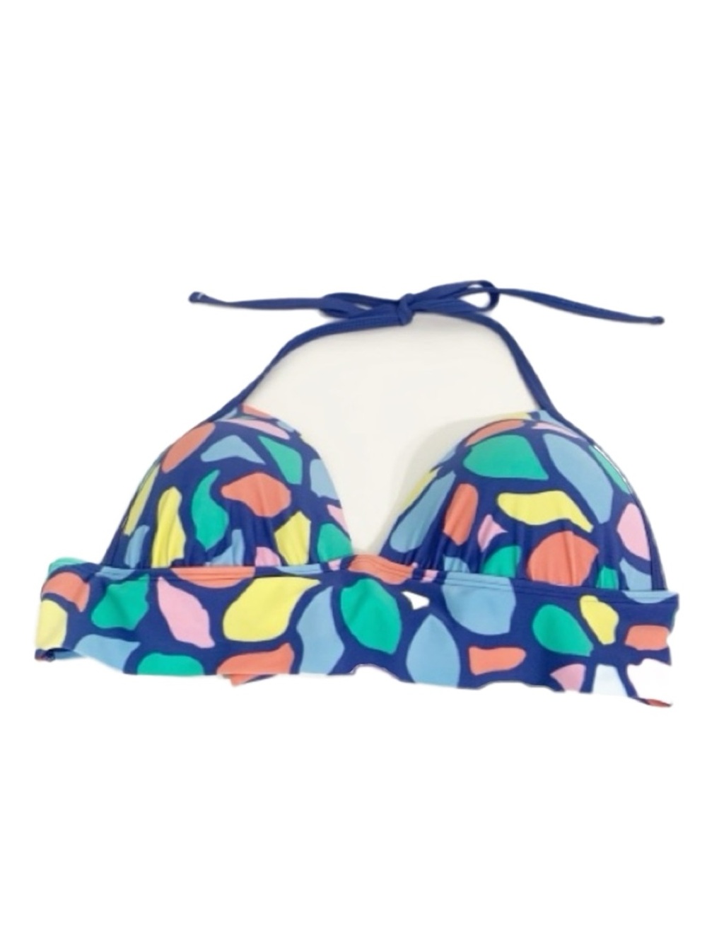 aerie Perky Triangle Geometric Patterned Design Bikini Swim Top Tie Around Neck